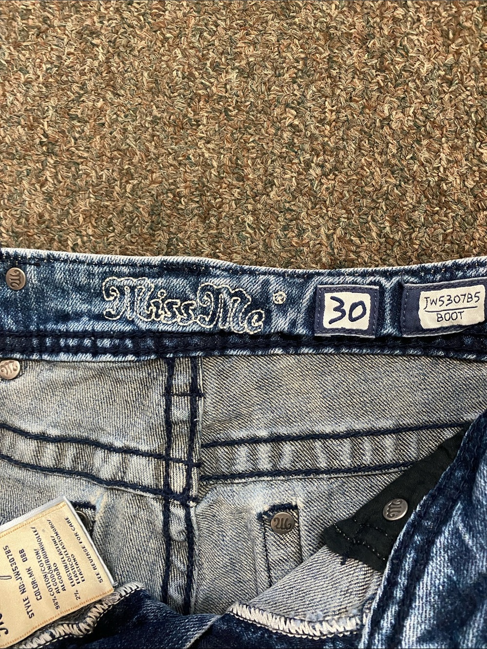 Miss Me Women's Light Blue Bootcut Jeans with Faded Detailing - Picture 2 of 11
